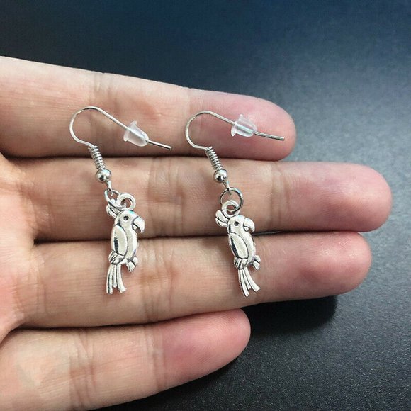 Parrot Silver Earrings - Picture 2 of 4